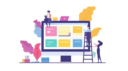 Naklejka premium Website designer Creative planning application development draft sketch drawing template layout framework design studio . User experience design https www. Web page design concept