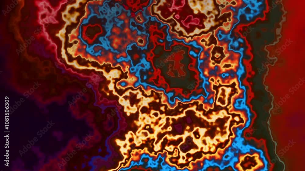 Wall mural vibrant multicolor abstract fractal flow background with pulsating waves and glowing texture - radia
