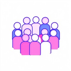 Obraz premium 2408_045.A simple vector icon illustration depicting of crowdfunding website printout forming joined hands sculpture, representing collective investment, at center for a website isolated white