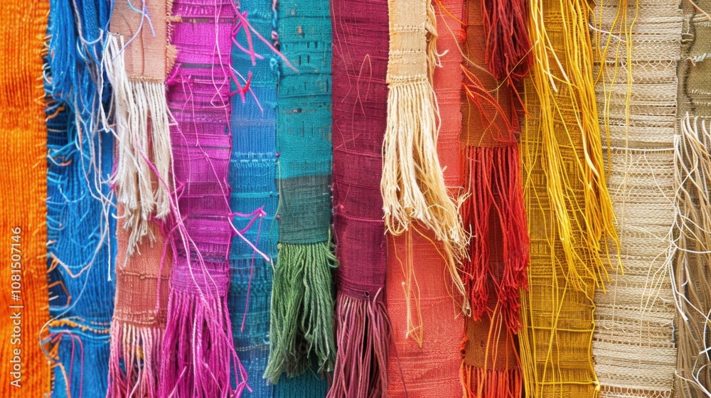 Poster a powerful visual of cultural harmony, featuring a tapestry woven with threads of various colors and