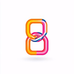 Obraz premium 2408_040.A simple vector icon illustration depicting of franchise sign forming metal chain, representing business expansion, at center for a website isolated white background