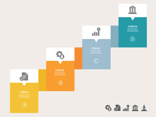 infographics timeline business workflow report background with business icon 4 steps for presentation