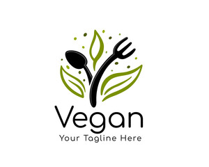 green food eco fresh vegan logo design template illustration inspiration