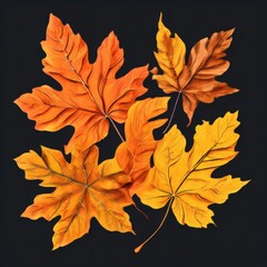 Fototapeta premium the AI Image Generator, red, orange, yellow, and green leaves are arranged against