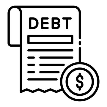 debt document with dollar coin clip art preview