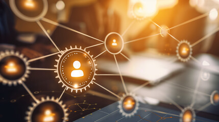 Large interconnected network of gears symbolizing corporate competition, with one oversized gear dominating the scene, representing antitrust concerns. Central gear with copy space for text.