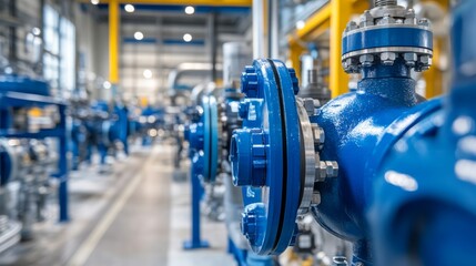 Obraz premium Interconnected Pipes in Industrial Facility