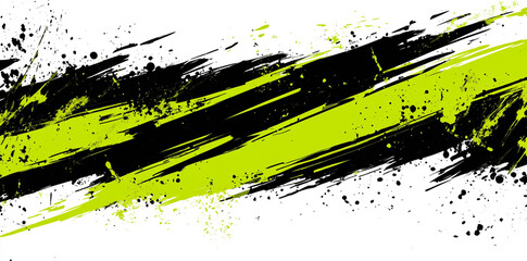 neon green and black grunge background with dynamic splashes