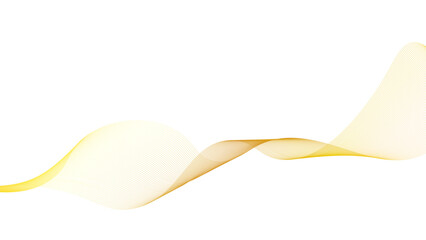 Abstract Gold Wave Design Element. Glowing Smooth Wavy Line. Abstract motion of curve lines, light shiny, glow effect. Element graphic design for technology banner template, wallpaper background
