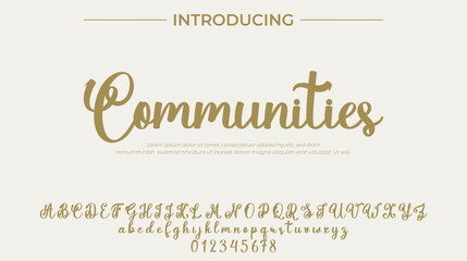 Communities Font Stylish brush painted an uppercase vector letters, alphabet, typeface