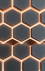 A modern, geometric hexagon pattern with glowing edges, perfect for backgrounds.