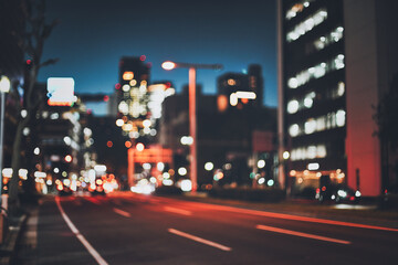 夜の都市ぼかし風景