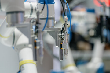 robot arm working in car factory