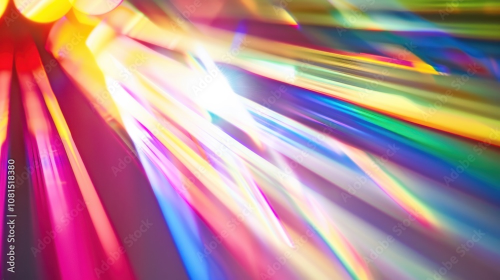 Aufkleber a spectrum of light beams converging into a single beam of white light, signifying the unity and cla