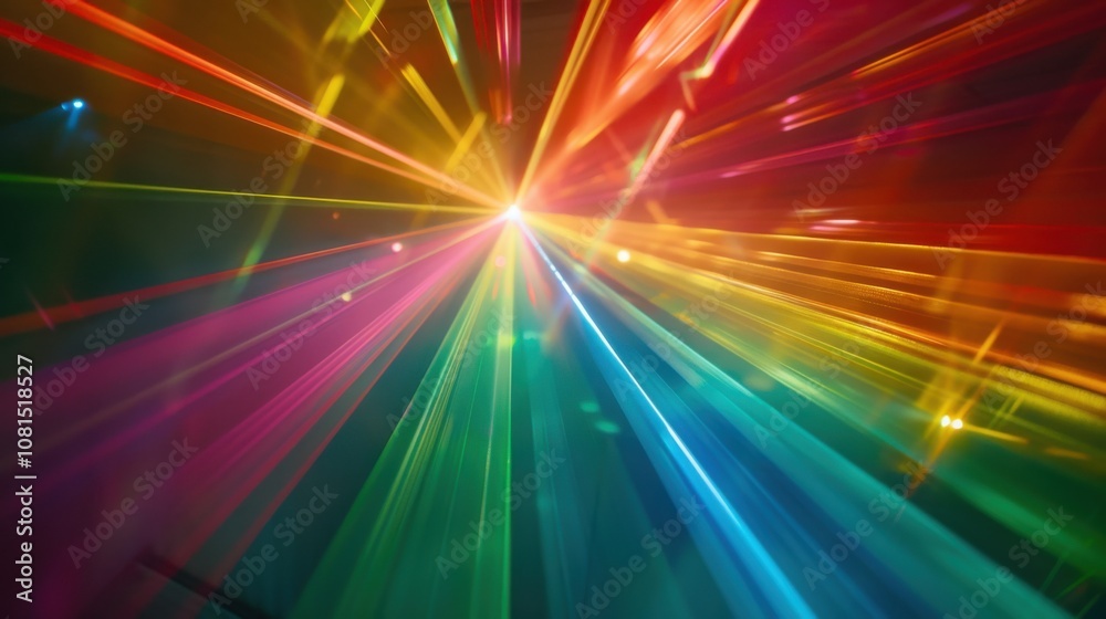 Poster A spectrum of light beams converging into a single ray, Signifying the clarity and unity achieved through diverse perspectives, photography style
