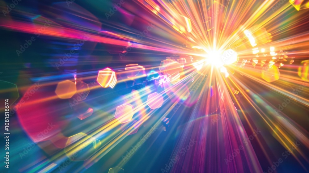 Poster A spectrum of light beams converging into a single ray, Signifying the clarity and unity achieved through diverse perspectives, photography style