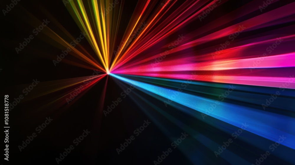 Aufkleber A spectrum of light rays converging into a central point, symbolizing the clarity and unity achieved through diverse perspectives, photography style