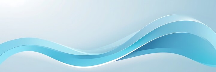 Obraz premium Serene Blue Wave Gradient - Minimalist Abstract Design
