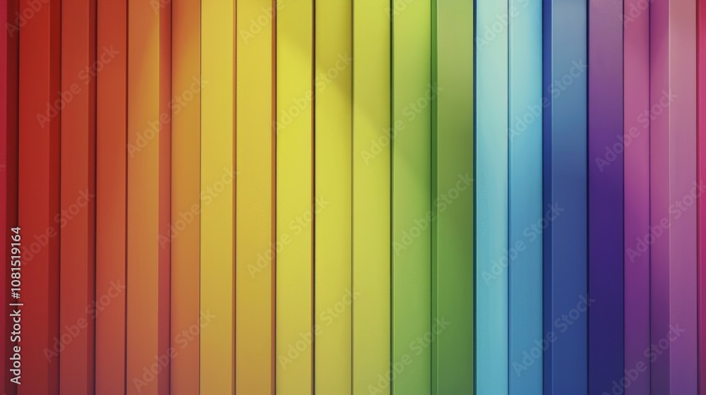 Poster A spectrum of vertical bars in a gradient of colors, representing the range of human experiences and the inclusivity of equitable practices, minimalist style