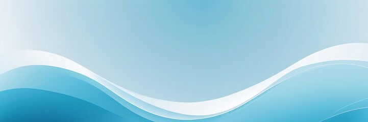 Obraz premium Serene Blue Wave Gradient - Minimalist Abstract Design