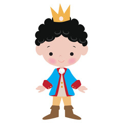 Cute  prince boy vector cartoon illustration