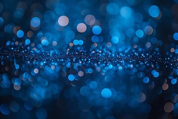 Abstract bokeh with blue light circles and a dreamlike ambiance.