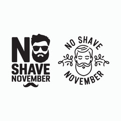 No Shave November, typography icon vector illustration