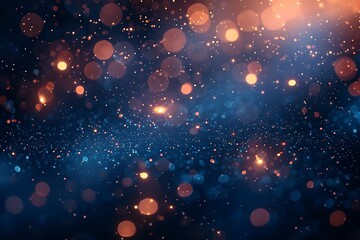 Fototapeta premium Abstract bokeh with blue light circles and a dreamlike ambiance.