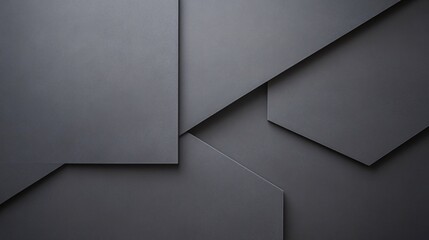 minimalist geometric abstraction in charcoal tones, sleek angles and shapes interplay, sophisticated dark grey backdrop exudes modern elegance