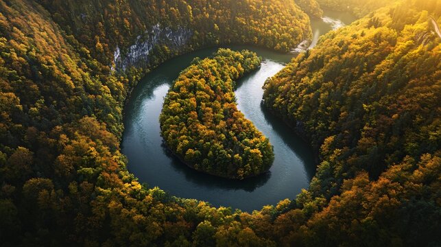 majestic saar loop unveiled from cloef viewpoint, serpentine river carves through lush german landscape, nature's masterpiece captured in breathtaking panorama