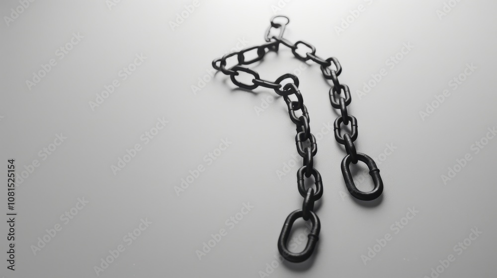 Poster a striking visual of racial injustice, with symbolic chains breaking apart against a stark, empty ba