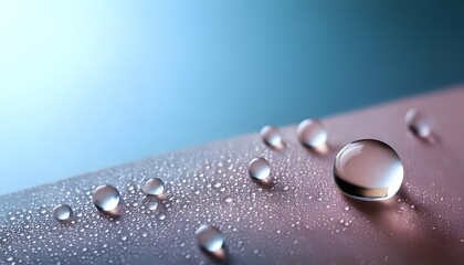 Natural macro shot. Macro dewdrops, sharp detail, soft natural background, 3D illustration.