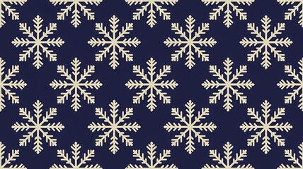 Elegant White Snowflake Pattern on Dark Blue