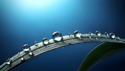Natural macro shot. Macro dewdrops, sharp detail, soft natural background, 3D illustration.