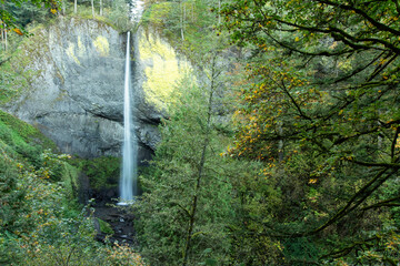 Latourell Falls in the Columbia Gorge, Oregon, Taken in Autumn