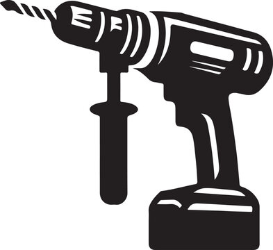 black drill tool on white background clip art preview