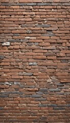Obraz premium Rough Brick Wall with Weathering and Discoloration for a Rustic Urban Feel