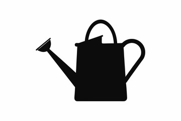 Garden watering can silhouette vector, watering can icon