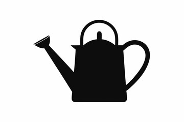 Garden watering can silhouette vector, watering can icon