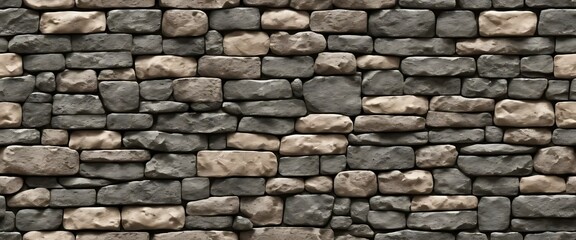 Fototapeta premium Stone Wall Texture with Irregular Shapes and Visible Mortar for an Ancient Rustic Background