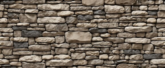 Obraz premium Stone Wall Texture with Irregular Shapes and Visible Mortar for an Ancient Rustic Background