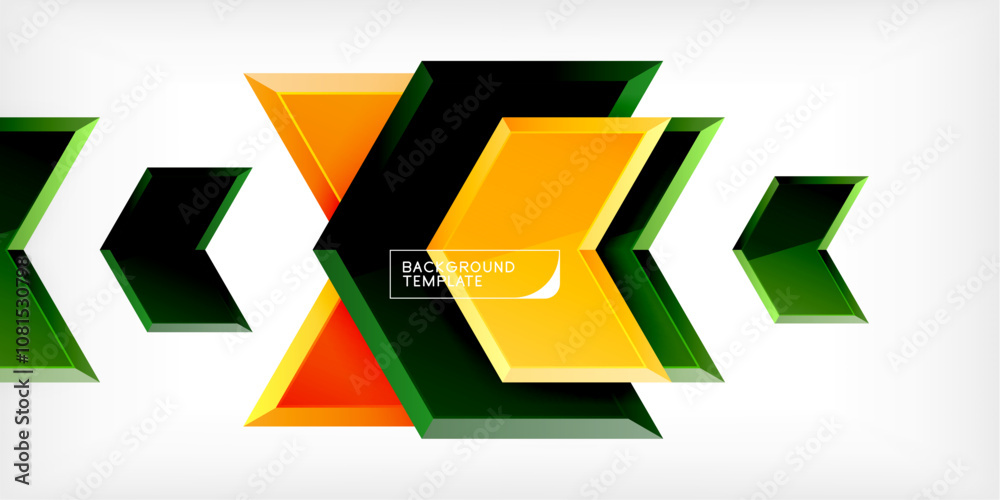 Poster vector 3d arrow techno design template