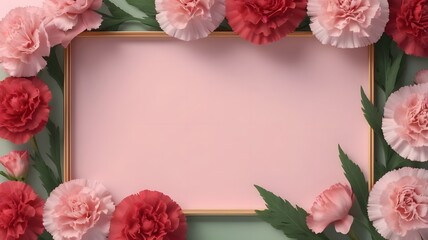 Pink Rose Flower Frame for Valentine's Day Card Design