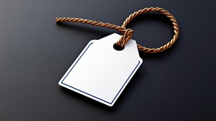Fototapeta premium Value and price discount concept. Simple Price Tag on Dark Surface