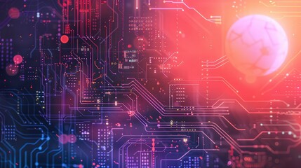 Obraz premium Modern technology, innovation and electronic computer circuit background 