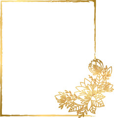 Flower Simple Golden Frame