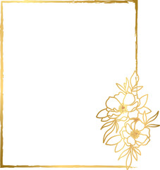 Flower Simple Golden Frame