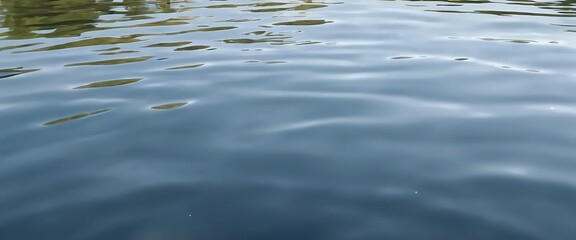 Gently Moving Water with Light Ripples and Reflections on a Calm Lake Surface
