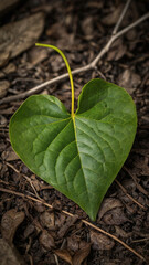 Green heart shaped leaf 