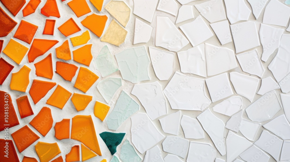 Poster a vibrant mosaic tile on a plain white background representing unity and diversity, highlighting how